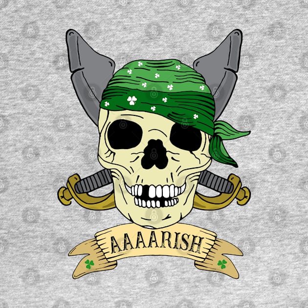 Funny Irish Pirate Skull Character by HotHibiscus